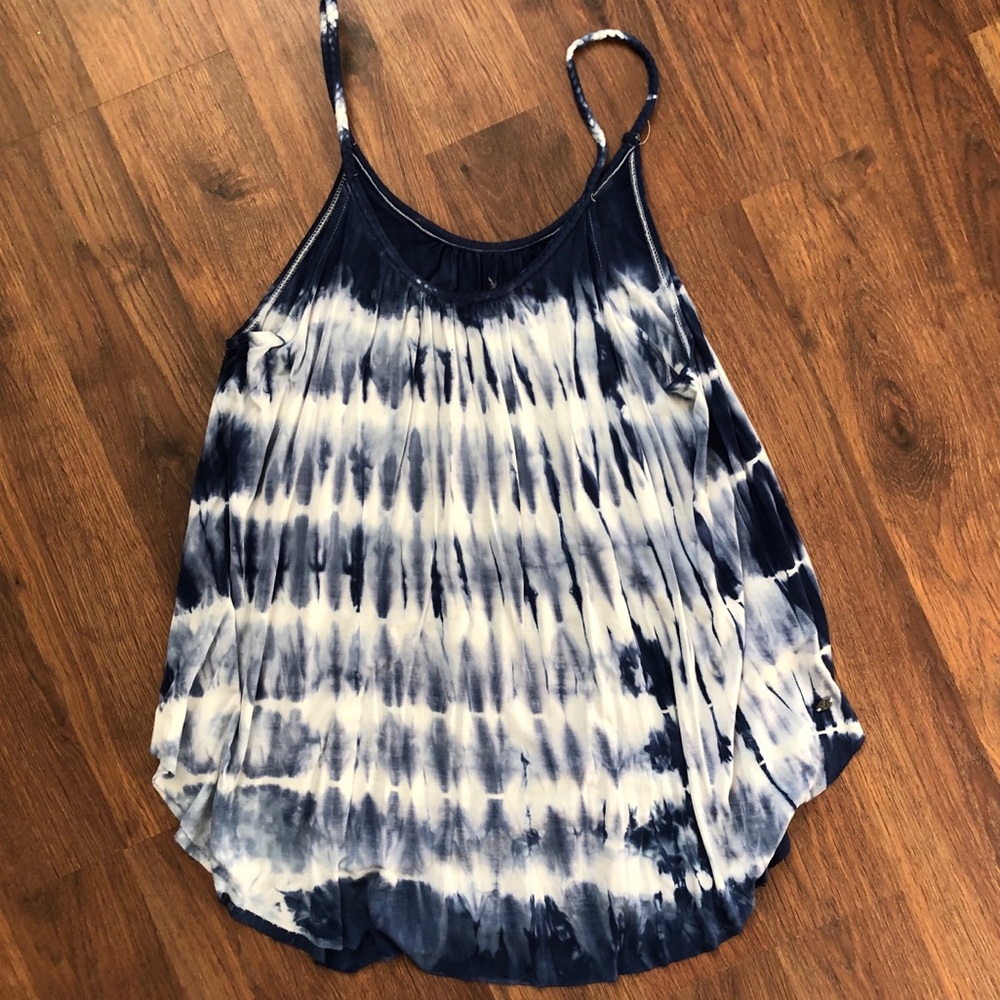 America Eagle blue and white tye dye tank top